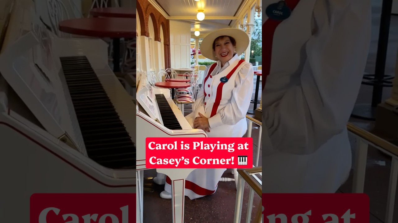 Carol has stepped up to the piano at Casey's Corner on Main Street, U.S.A. 🏰🎹 #DisneyWorld