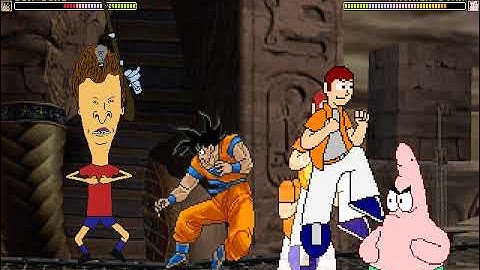 MUGEN Request: Rick Renalds & Goku Vs Butthead & Patrick Star V2