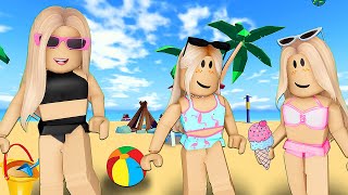 AS MENINAS PASSARAM UM DIA TODO NA PRAIA | Historinhas Brookhaven RP🏡 Livetopia | Roblox