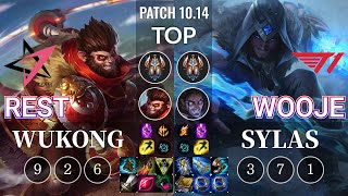 JT Rest Wukong vs T1 Wooje Sylas Top - KR Patch 10.14