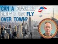 Can a powered parachute fly over town? Can a powered paraglider fly over town?