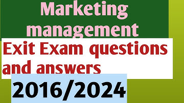 Marketing management exit exam questions and answers 2016/2024