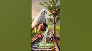 Big pigeon and chick plant a pomegranate tree on the railway track 🕊️🐦#ai #pigeon#train