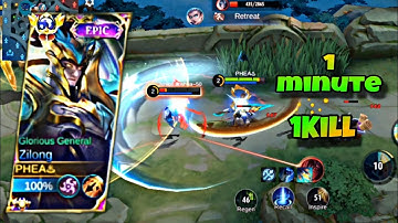 ZILONG 1 MINUTE 1KILL♨️ PHEA GAMING MOBILE GENDS BANG BANG