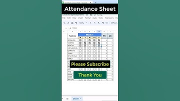 Attendance Sheet With Check Boxes | Google Sheets #shorts #excel