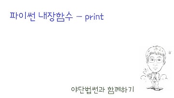 파이썬 내장함수 print 편