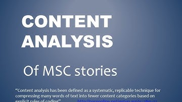 Content Analysis of Most Significant Change (MSC) stories