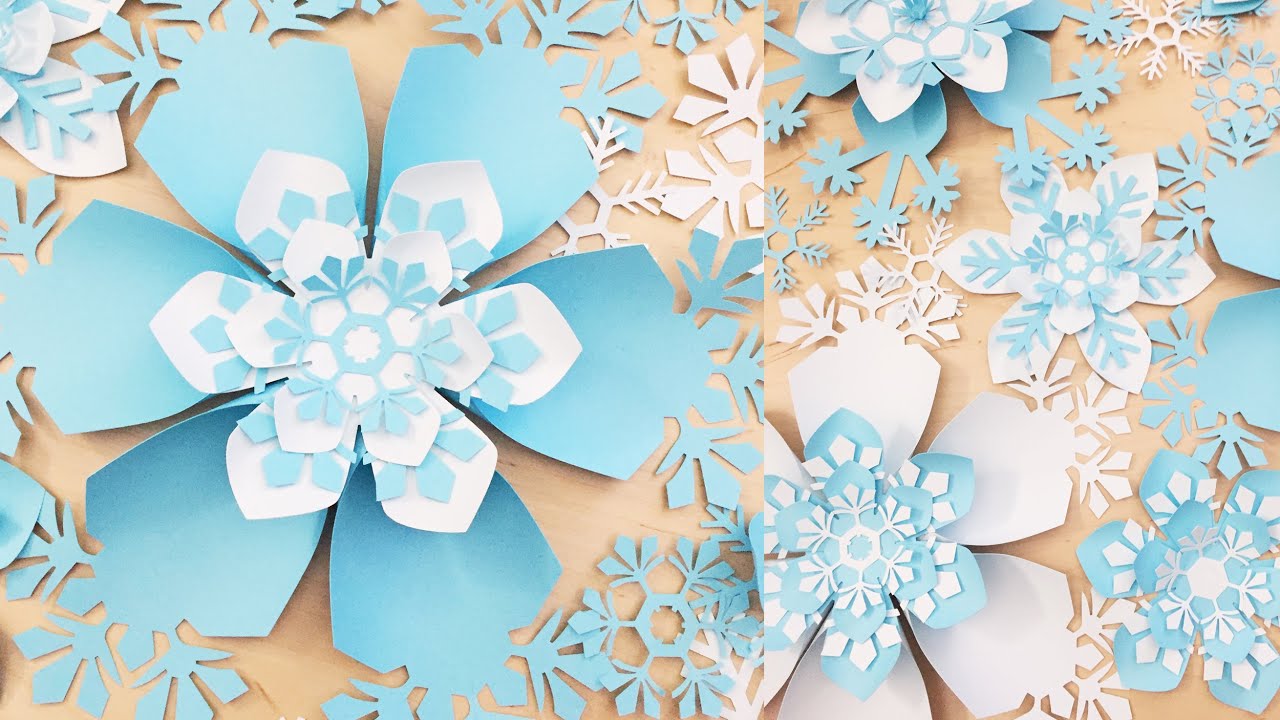 Snow Flower Paper Snowflake Cutouts - The Crafty Smiths