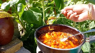 Wow, delicious bean stew| Making beans in grandma's style