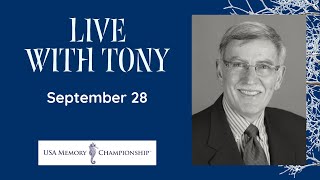 Live With Tony: September 28 @USAMemoryChampship