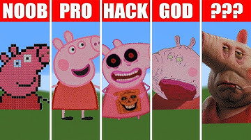 Pixel Art Peppa Pig (NOOB vs Pro vs HACKER) in Minecraft