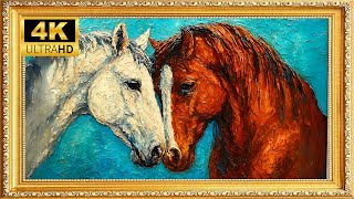Romantic Horses on Turquoise | Frame TV Art for Love & Success [4K UHD] screenshot 1
