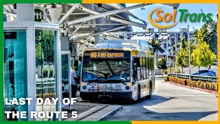 Last Day of Route 5 | SolTrans NovaBus LFS CNG No. 4100 on Route 5 to Vallejo Transit Center. 8/1/26