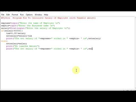 Python  Program How To Calculate Salary of Employee (with Taxable amount)