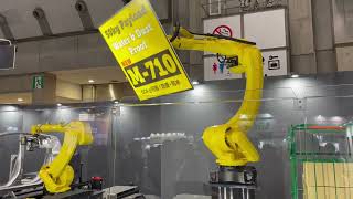 ファナックが「2023国際ロボット展」で披露した、ハンドリングロボット「M-710iD」によるカゴ台車からのパレタイジングデモ