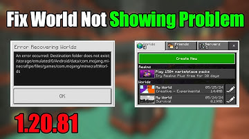 How to Fix World Not Showing Problem in Minecraft 1.20.81 | Solve Recover World Problem