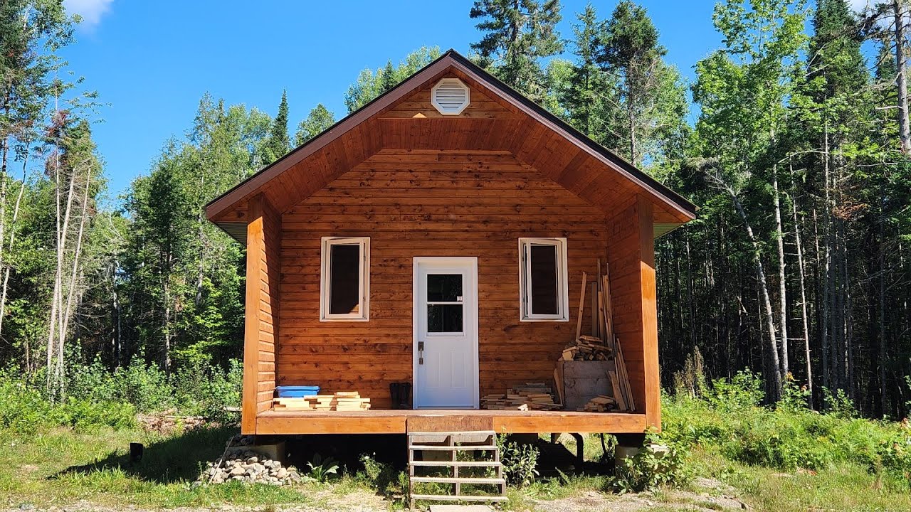 Building Our Off Grid Cabin In The Woods...Kitchen Complete - YouTube