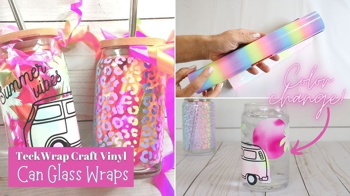 🍺 Beer Can Glass With Cricut  How to Apply Vinyl Decals on Glass 