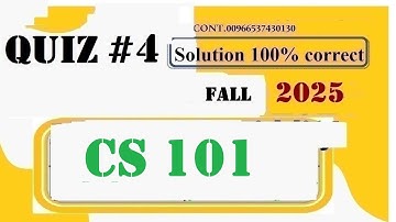 cs 101 quiz 4 solution fall 2025