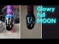 Glowy full moon Halloween Nail design | easy halloween Nail art