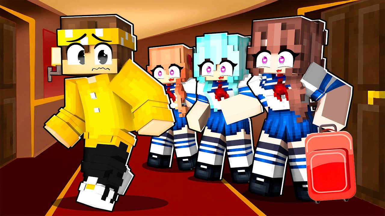 SOU O ÚNICO MENINO no HOTEL YANDERE no Minecraft