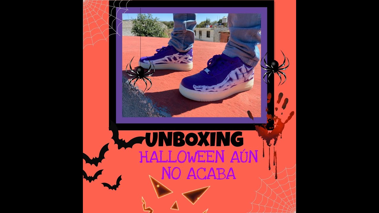 Unboxing Nike Air Force 1 low Purple Skeleton Halloween 🔥| ¿el mejor skeleton? 🤔🎃🦴