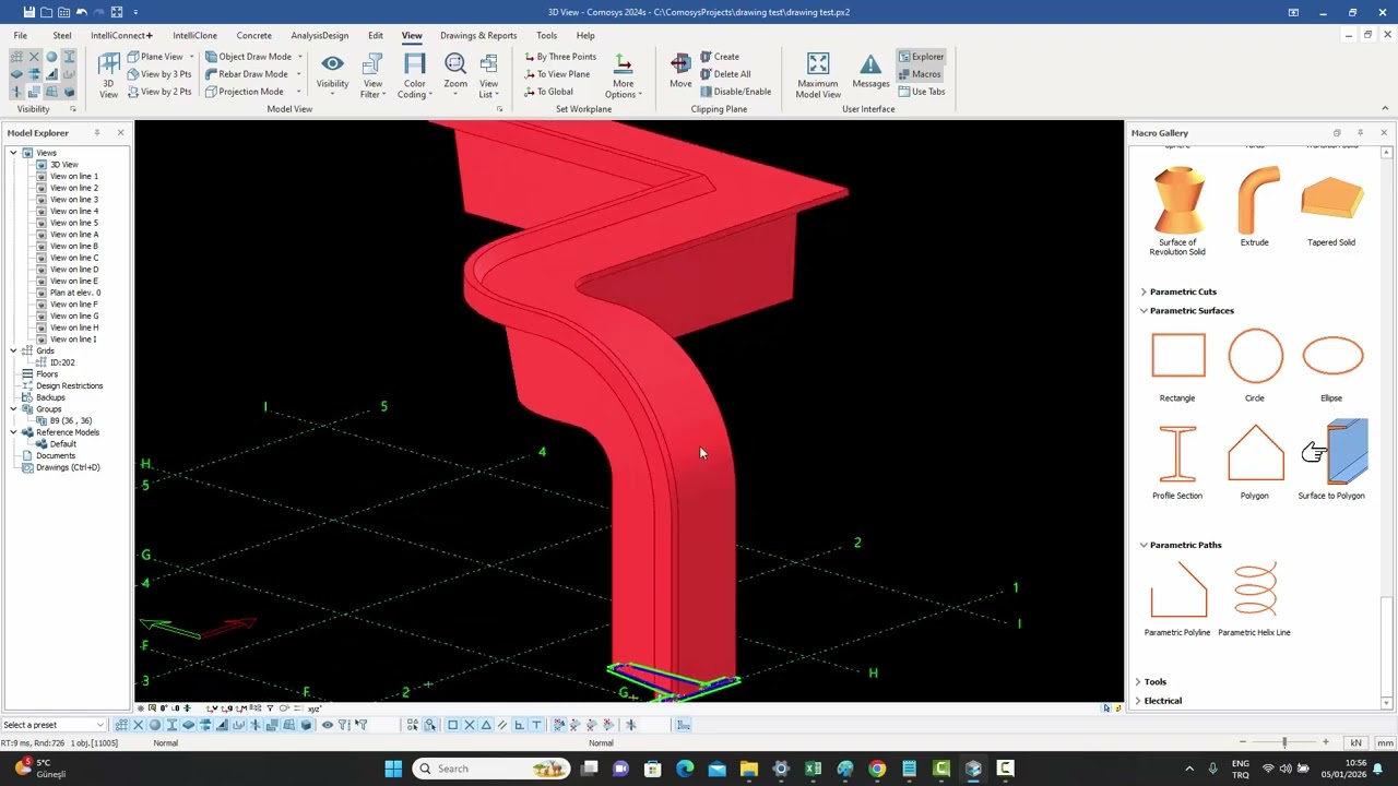 COMOSYS Tutorials - 34 - Modifying Extrusions with handles