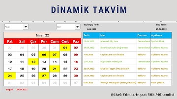 Dinamik takvim ve Yapılacaklar İş listesi