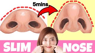 5MINS SLIM NOSE EXERCISE | No Talking | Slim Down, Sharpen Fat Nose | Get a High Beautiful Nose