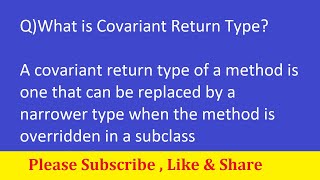 What is Covariant Return Type?