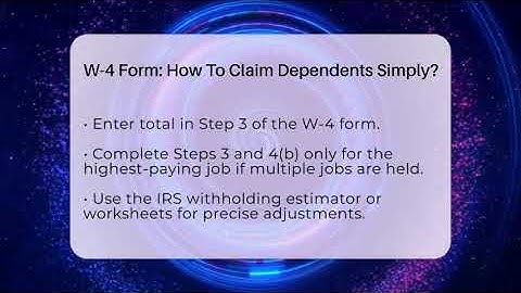 W-4 Form: How To Claim Dependents Simply? - Your Paycheck Planner