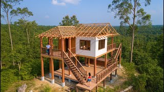 Download Lagu Talented Woman Builds Dream Log House in the Woods from Scratch | by @Lythica1988 MP3