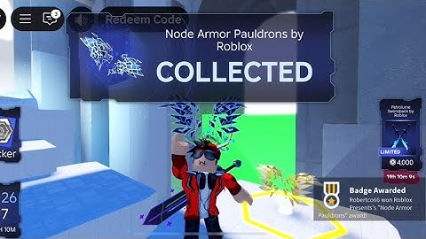 Obtaining The Node Armor Pauldrons in Roblox: The Hunt: Mega Edition