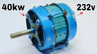 I turn Super strong generator into 232v 40,000w free energy generator use permanent magnet
