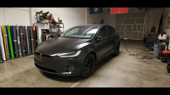 Tesla Model X Full wrap in satin black.