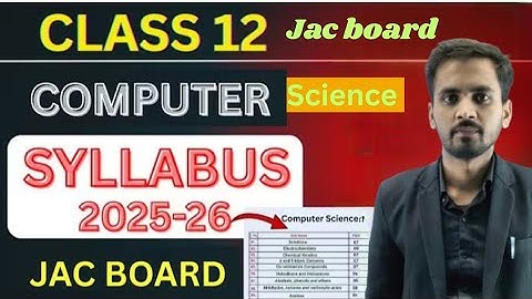 📘 Class 12 Computer Science Syllabus 2025-26 | JAC Board #cs #jacboard class 12th newsyllabus for CS
