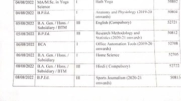 CRSU odd sem Date sheet 2022 | CRSU 1,3,5th sem Date sheet आगयी है | Sports student odd sem exam