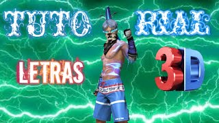 COMO HACER LAS LETRAS 3D TUTORIAL FREE FIRE