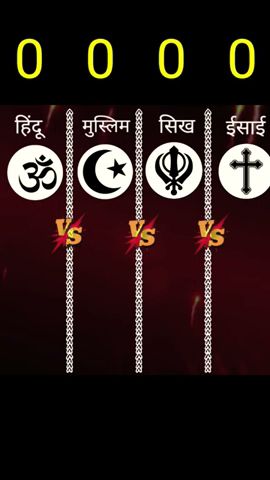 Hindu vs Muslim vs Sikh Vs Christian #shorts #comparison #hindu #muslim #sikh #christian #ytshorts