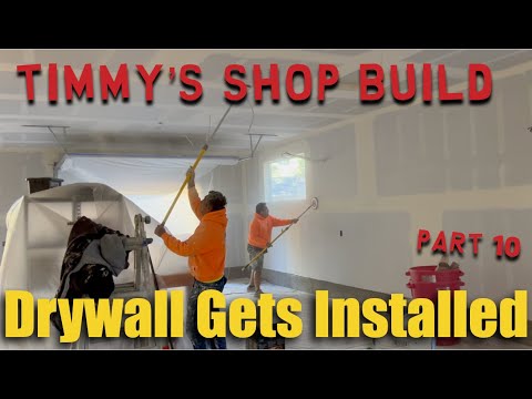 Shop Remodel (Part 10) - Shop Gets Sheet Rocked, Textured & Painted