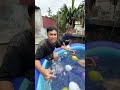 thả 100 quả bóng bay nước vào bể bơi và cái kết #shortvideo #subscribe #haihuoc #shorts