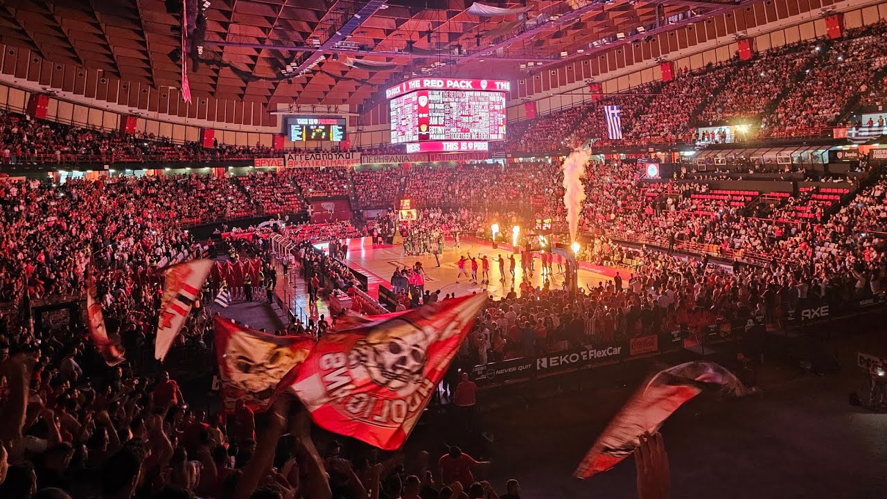 Olympiakos-panathinaikos 90-86 Gate 7 fans crazy atmosphere🔥🔴⚪️
