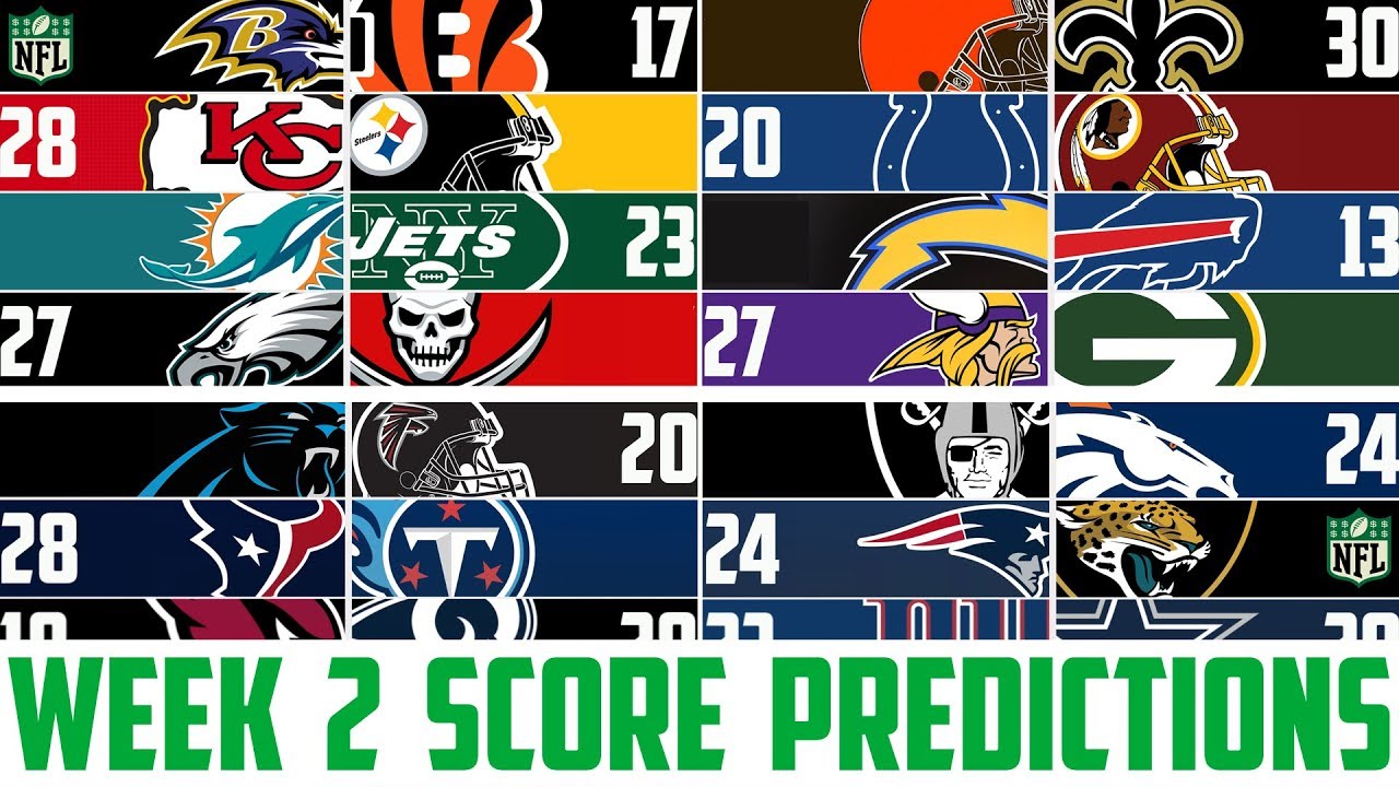 score predictions for week 2 nfl