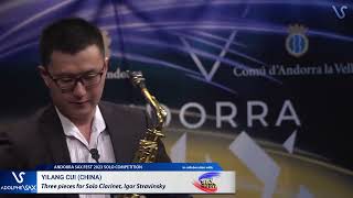 ANDORRA SAX FEST 2023: Yilang Cui (China) plays Three pieces for Solo Clarinet, Igor Stravinsky