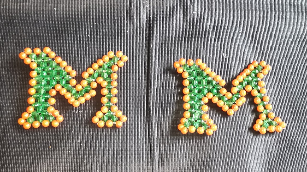 How to Make Beaded Letter M| Beaded Alphabet Keychain M |Letter M| keychain| crafty_Mele| Keychain