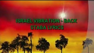 Video thumbnail of "Israel Vibration - Back Staba  Lyrics"