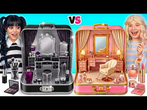 Extreme PINK vs GOTH Beauty Challenge! ✨ Total Room Makeover