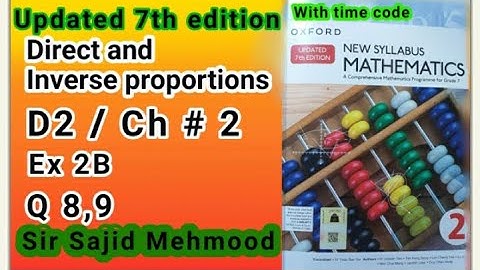 D2 math solution|New Updated 7th Edition|Ch 2|Ex 2B|Q8-Q9|New Oxford Mathematics 2|Sir Sajid Mehmood