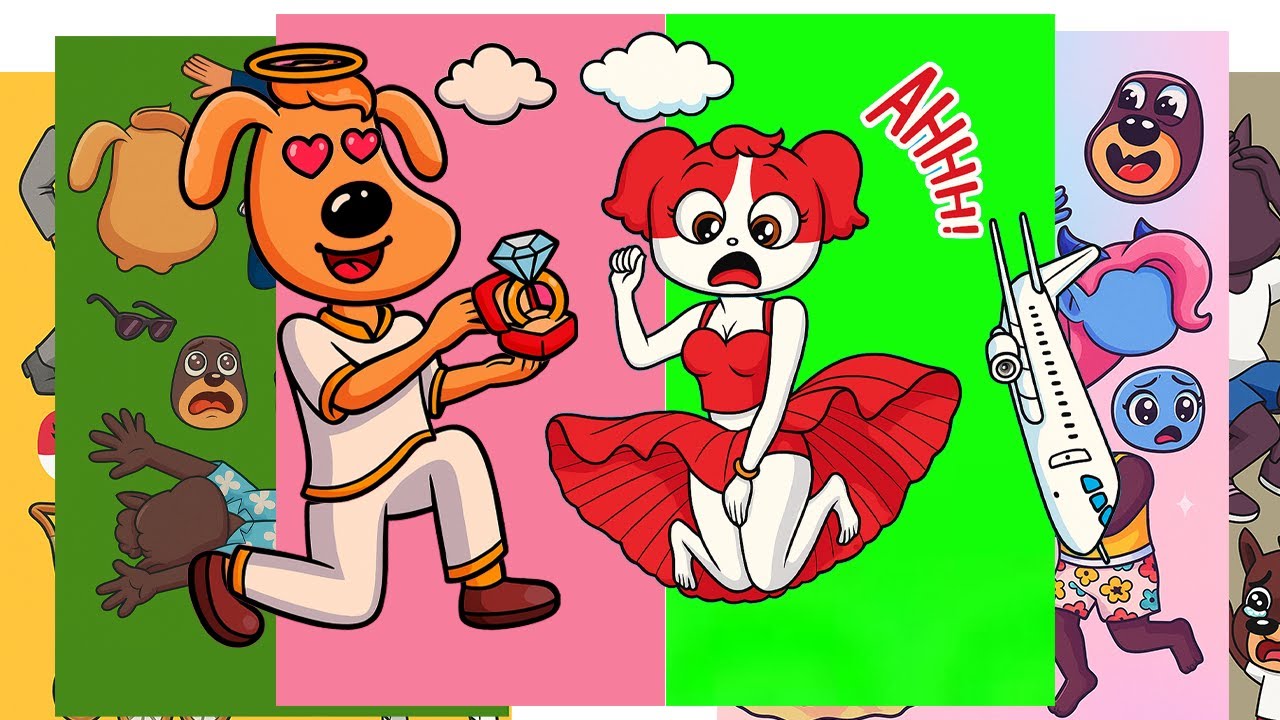 Angel Sheriff Labrador Proposal Papillon in a Colorful Sticker World 💍