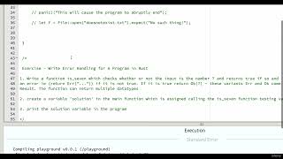 85   Exercise Write Error Handling For A Program in Rust
